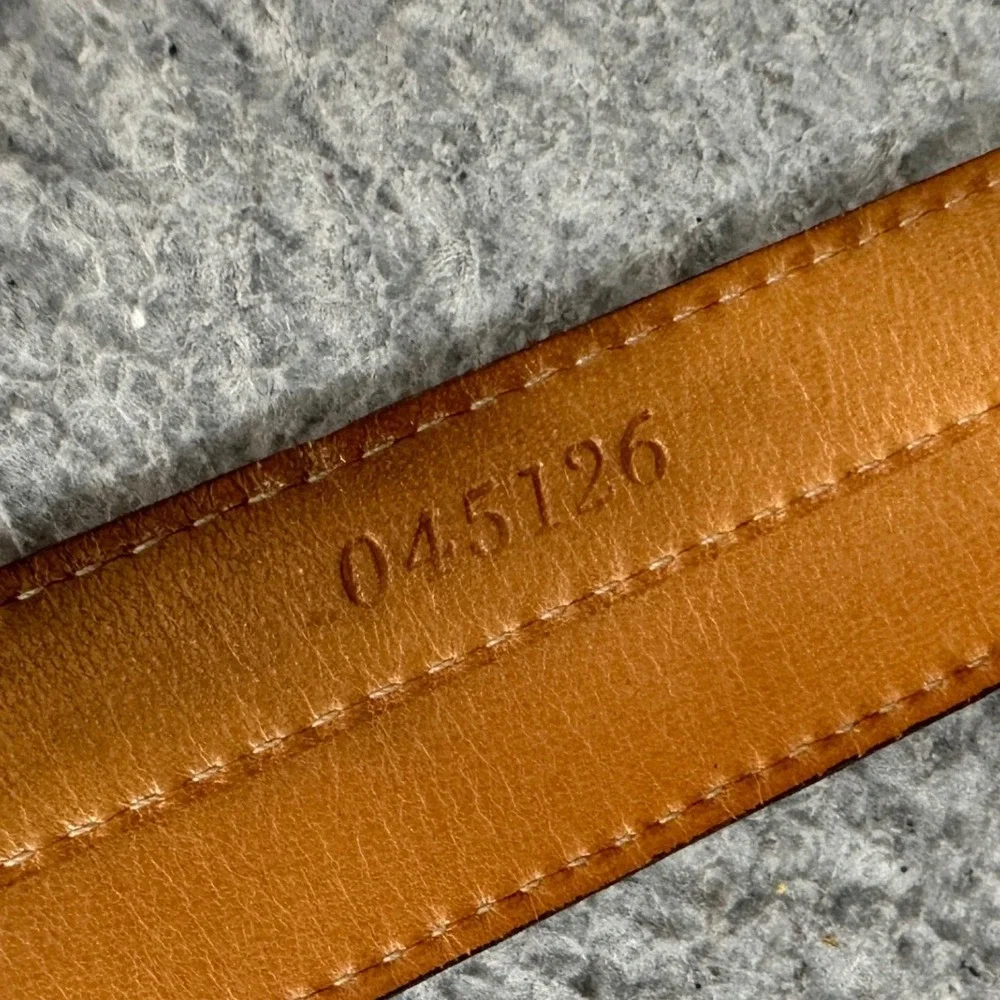 Martin Dingman Belt Mens 44 Alligator Grain Italian Calfskin Brown Western EUC